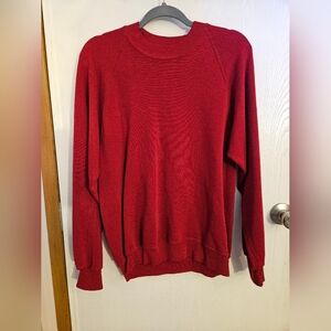 Vintage Jerzees Red Crew Neck Sweater in Red Size L